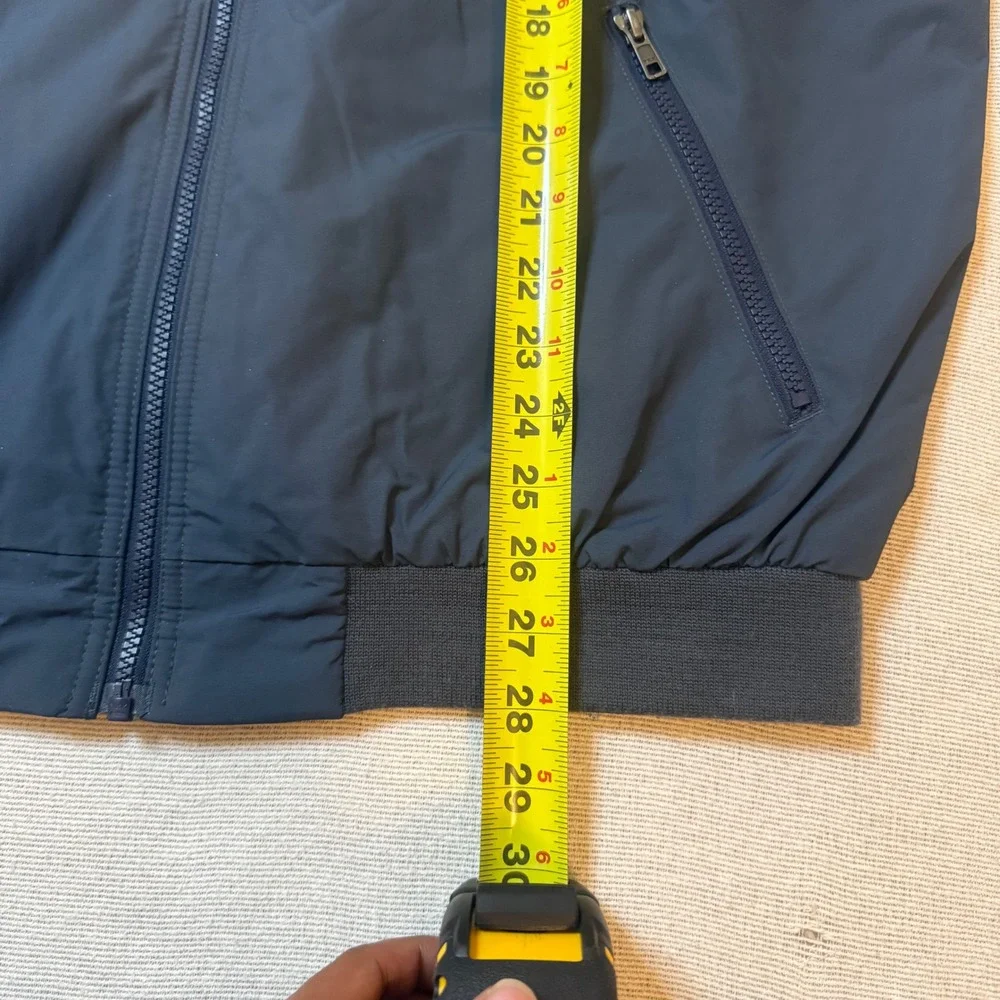 LL Bean Warm-Up Jacket Mens M Tall Blue Flannel Lined Bomber Full Zip 500396